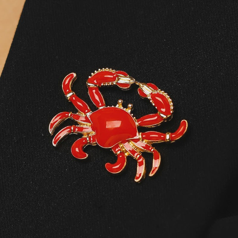 Set Rode Kreeft & Krab Broches - Zomer Accessoires voor Dames