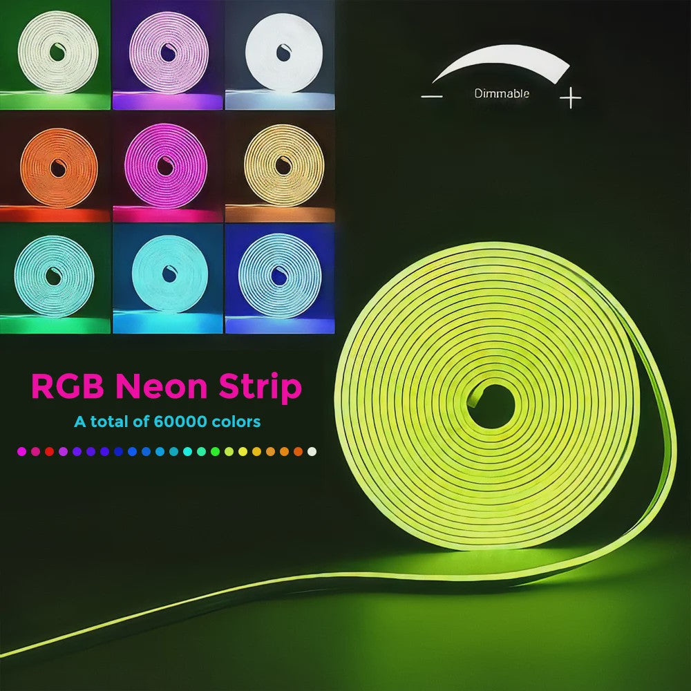Flexibele RGB LED Neon Touwverlichting 30M/20M - App/Remote Bediening, Muziek Sync, IP65 Outdoor