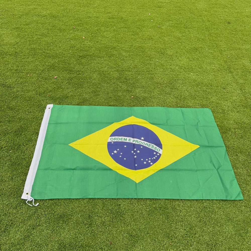 Braziliaanse Vlag 150x90cm - Duurzaam Polyester voor Binnen en Buiten