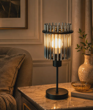 Moderne LED Tafellamp met Glazen Kap - Traploos Dimbaar & USB-C