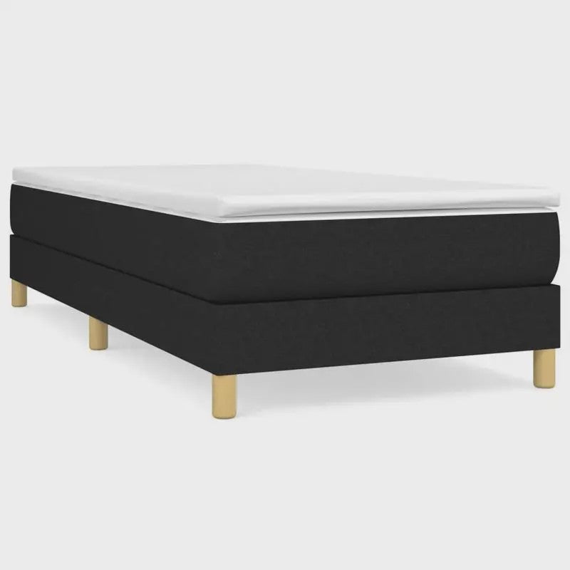 Zwart Stoffen Bedframe met Lattenbodem 90x200 cm - Stevig Ondersteuningssysteem voor Eenpersoonsbed