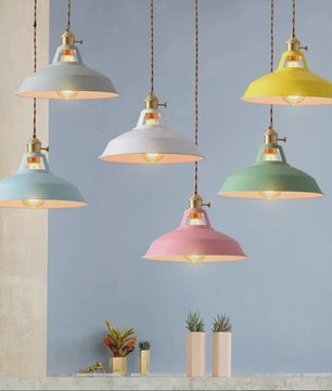 Retro Industriële Kleurrijke Hanglamp - Vintage Sfeer voor Keuken & Restaurant