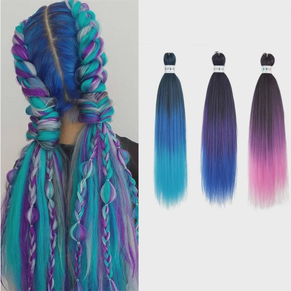 26 Inch Ombre Kleuren Vlechtsel Haar Synthetisch Pre-stretched Jumbo Braids Haar voor Cosplay & Pruiken