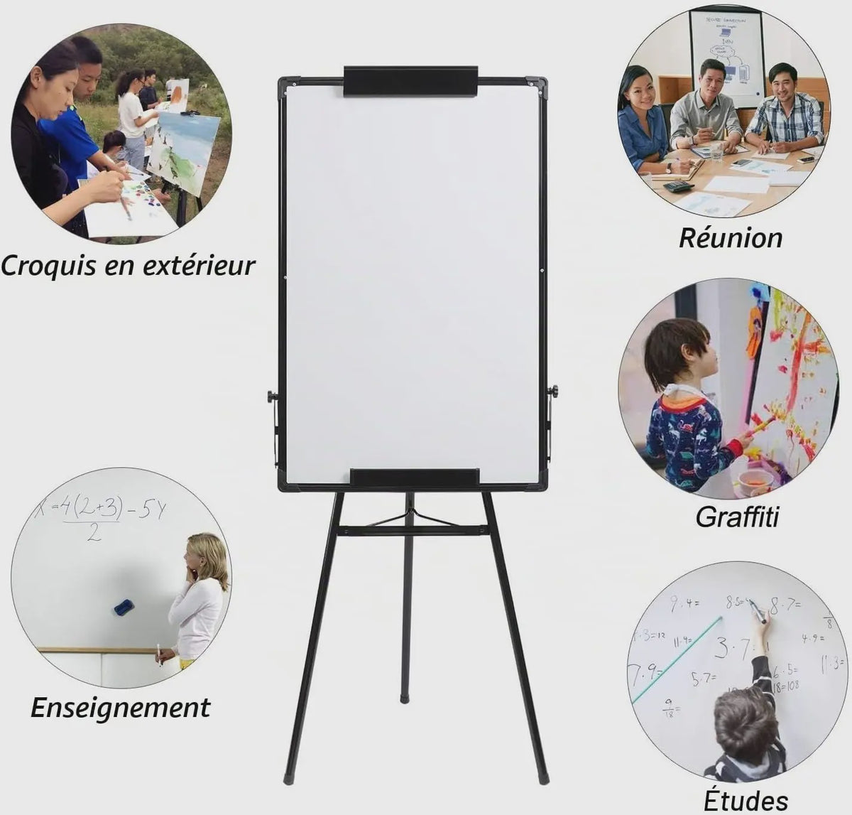 Magnetisch Whiteboard 70x100 cm met Verstelbare Tripod Standaard