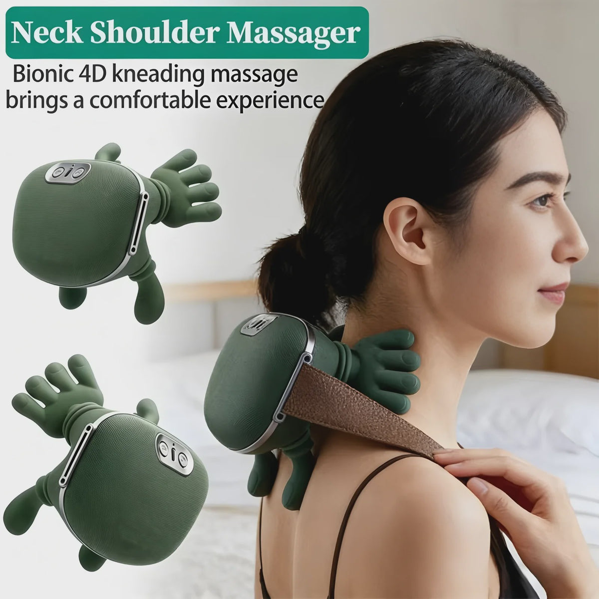 Draagbare Slimme Nek- en Schoudermassager - USB Oplaadbaar, Ideaal Cadeau