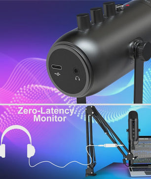 Professionele USB Condensator Microfoon Kit met Boomarm voor Streaming & Podcast
