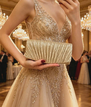 Glitter Avond Clutch Tas met Afneembare Ketting - Elegant & Feestelijk