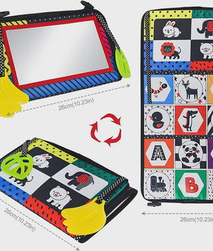 Zachte Baby Stoffen Boek met Spiegel - Interactief Educatief Montessori Speelgoed