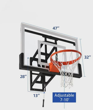 In Hoogte Verstelbare Wand Basketbalring - Indoor Mini Hoop voor Thuisgym