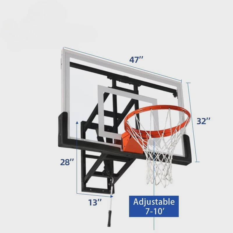 In Hoogte Verstelbare Wand Basketbalring - Indoor Mini Hoop voor Thuisgym