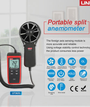 UNI-T UT363S Digitale Anemometer - Windsnelheid & Temperatuurmeter