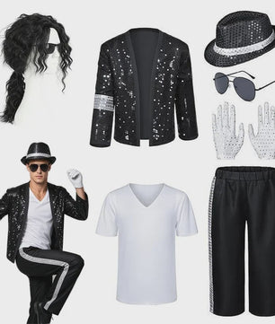 Michael Jackson Kostuum Set - Popster Cosplay Outfit voor Kinderen & Volwassenen