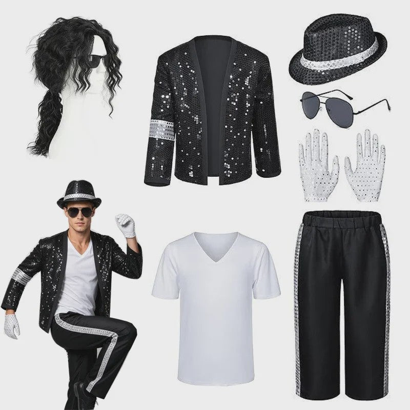 Michael Jackson Kostuum Set - Popster Cosplay Outfit voor Kinderen & Volwassenen