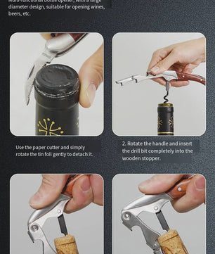Multifunctionele Flesopener met Comfortabele Grip - Kurkentrekker & Kroonkurkopener