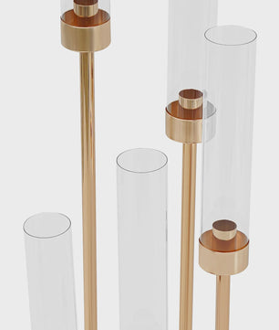 Set van 4 Goudkleurige Vloerkandelaren met 5 Armen - 80 cm Hoog - Luxe Decoratie voor Bruiloft & Feest
