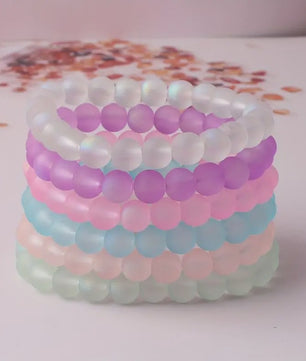 Set van 5, 6 of 10 Elastische Kristal Kralen Armbanden - Mix Kleuren