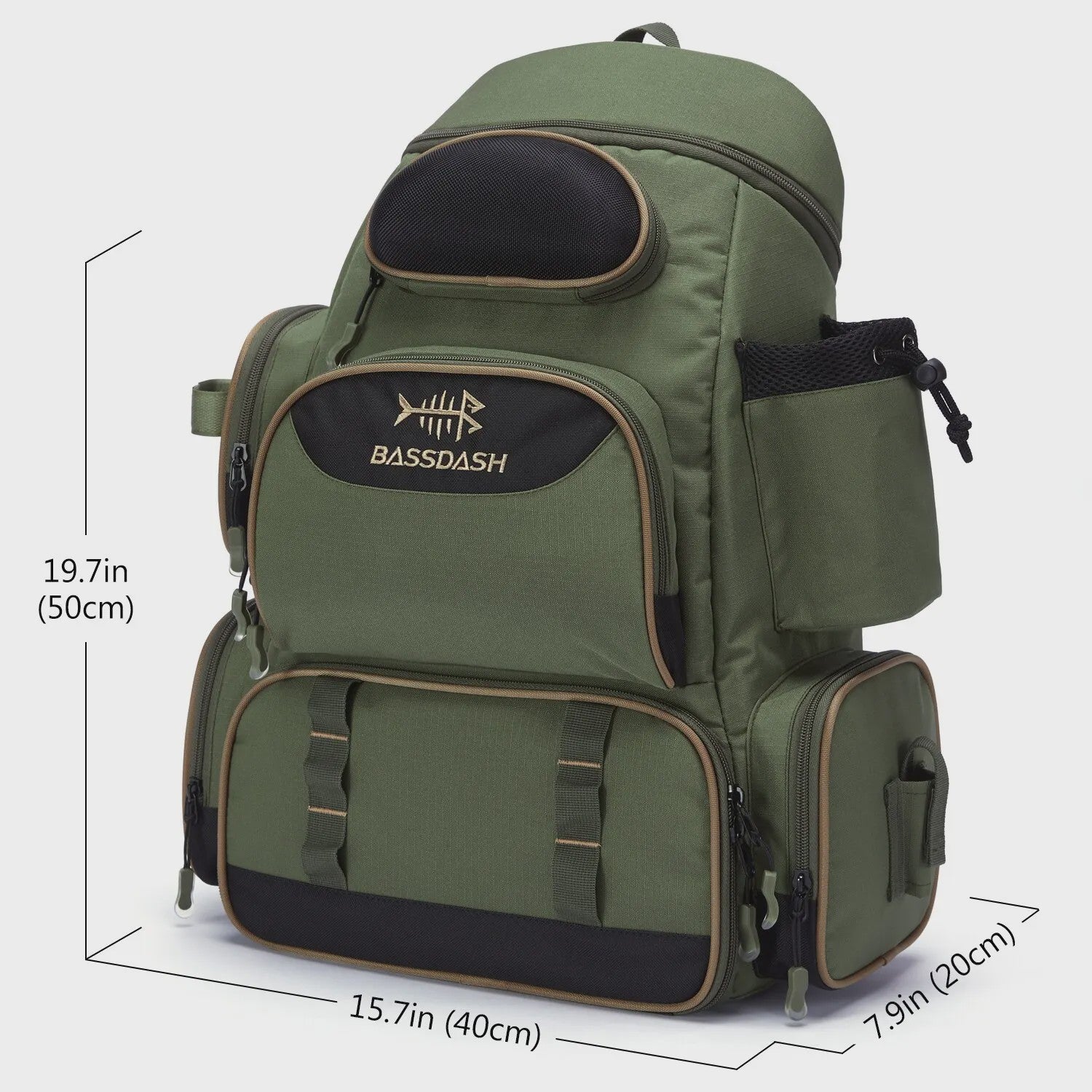 Bassdash Vis Tassen Rugzak - Lichtgewicht Tactische Visserij Tackle Backpack Multifunctioneel