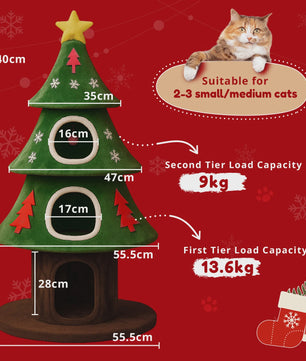 Kerstboom Kattenkrabpaal: Speelparadijs met Meerdere Verdiepingen en Krabmogelijkheden