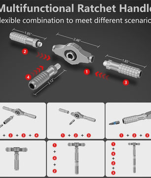 66-in-1 Precisie Magnetische Ratelschroevendraaierset met T-handvat