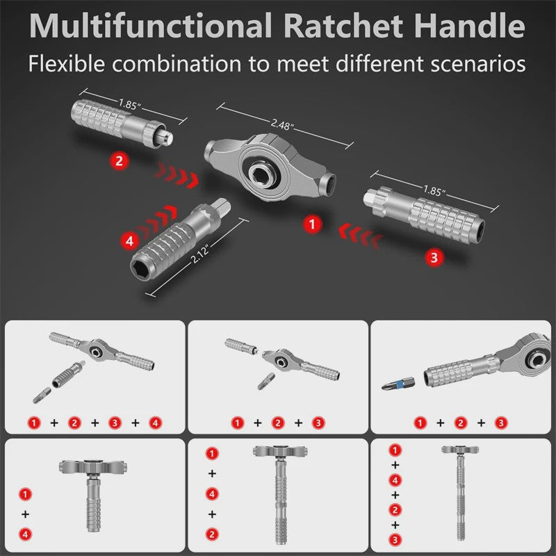 66-in-1 Precisie Magnetische Ratelschroevendraaierset met T-handvat