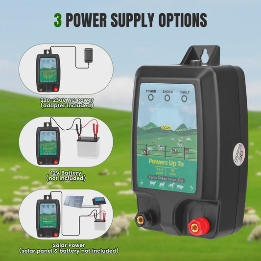 Krachtige Elektrische Schrikdraad 2J met LCD Display - 10KM Bereik, Waterdicht