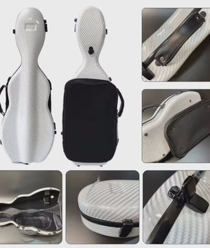 Luxe Carbon Fiber Vioolkoffer - Lichtgewicht & Duurzaam met Dubbele Draagband
