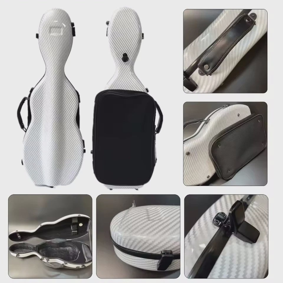 Luxe Carbon Fiber Vioolkoffer - Lichtgewicht & Duurzaam met Dubbele Draagband