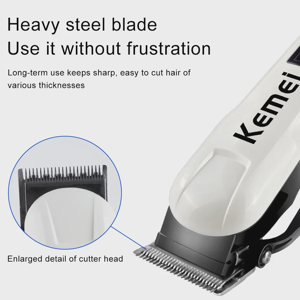 Kemei KM-809A Professionele Draadloze Baardtrimmer & Haarknipper voor Heren