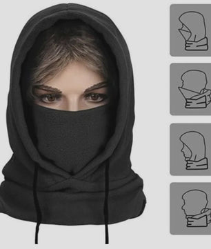Unisex Winter Balaclava met Capuchon - Winddicht Fleece Masker met Trekkoord voor Motorrijders en Koude Dagen