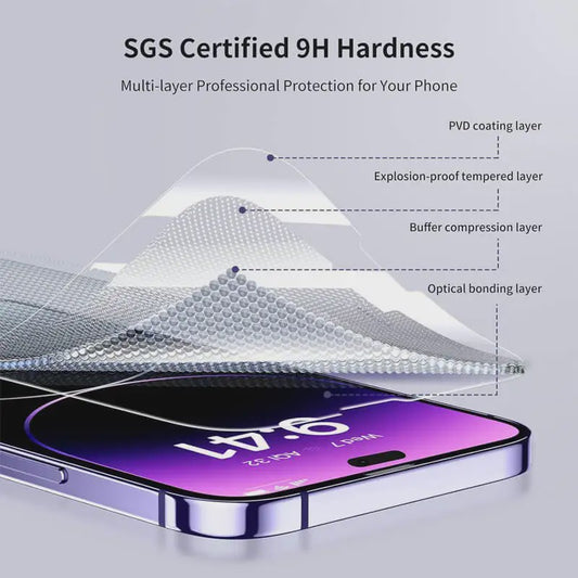 Gehard Glas Screenprotector voor iPhone 14 Pro & 15 Pro - Krasbestendig & HD Helder