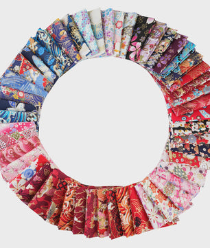 5x Japanse Katoen Stofjes Bundel - 25x25cm of 50x50cm - Patchwork & Quilt