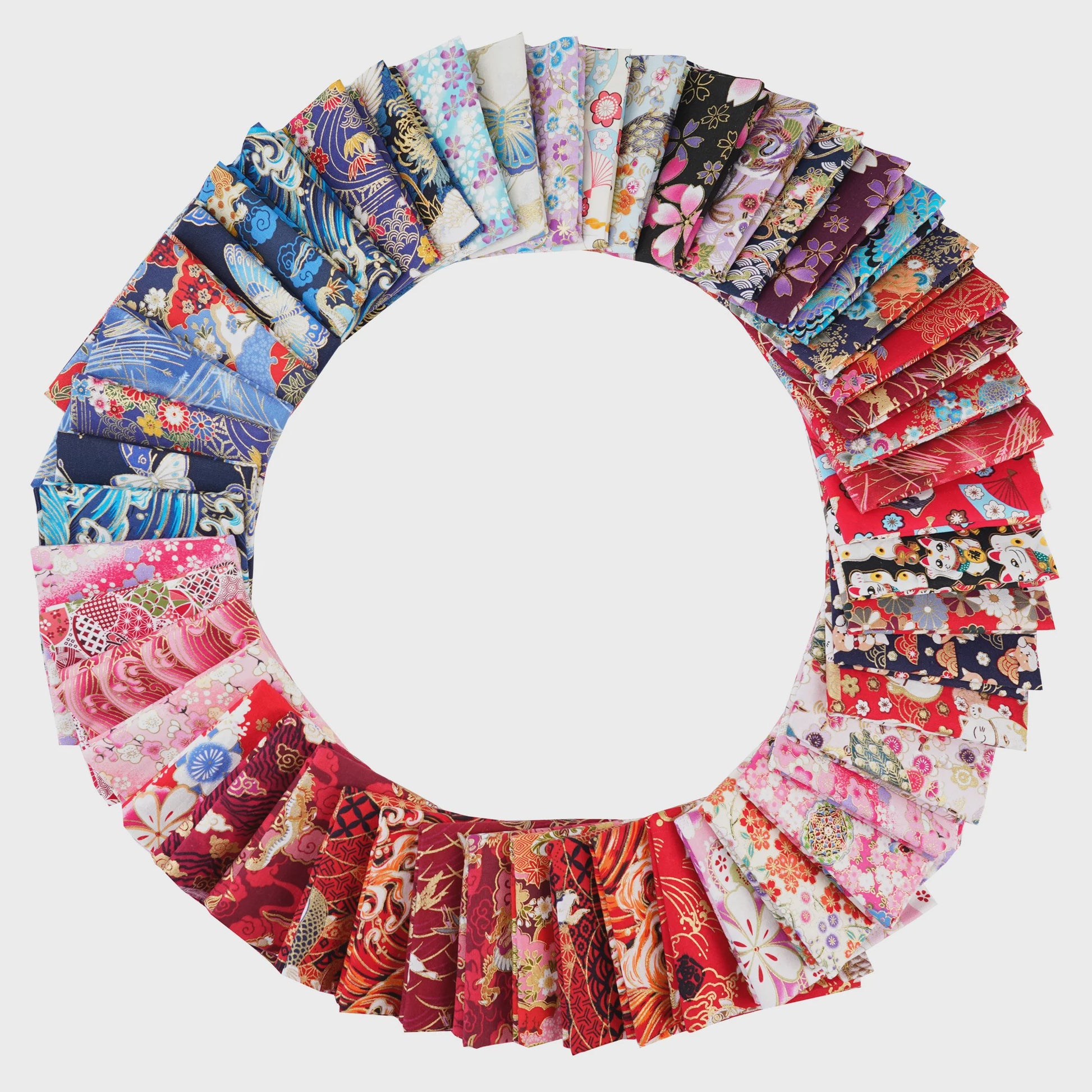 5x Japanse Katoen Stofjes Bundel - 25x25cm of 50x50cm - Patchwork & Quilt