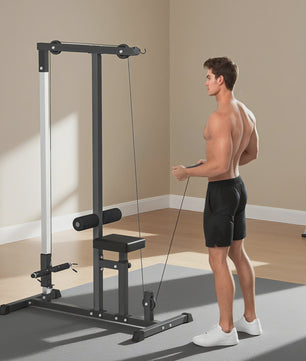 Homcom Krachtstation met Katrol en Verstelbare Zitting - Home Gym Fitness Apparaat