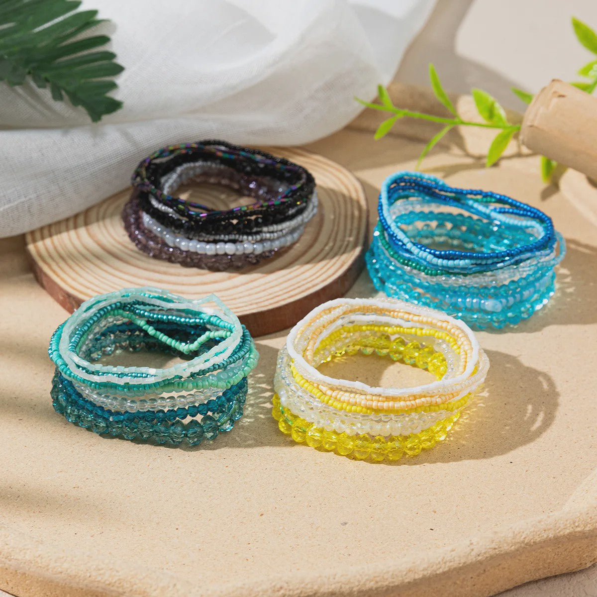 Set van 10 Bohemia Kralen Armbanden - Zomerse Stijl & Strand Vakantie Sieraden