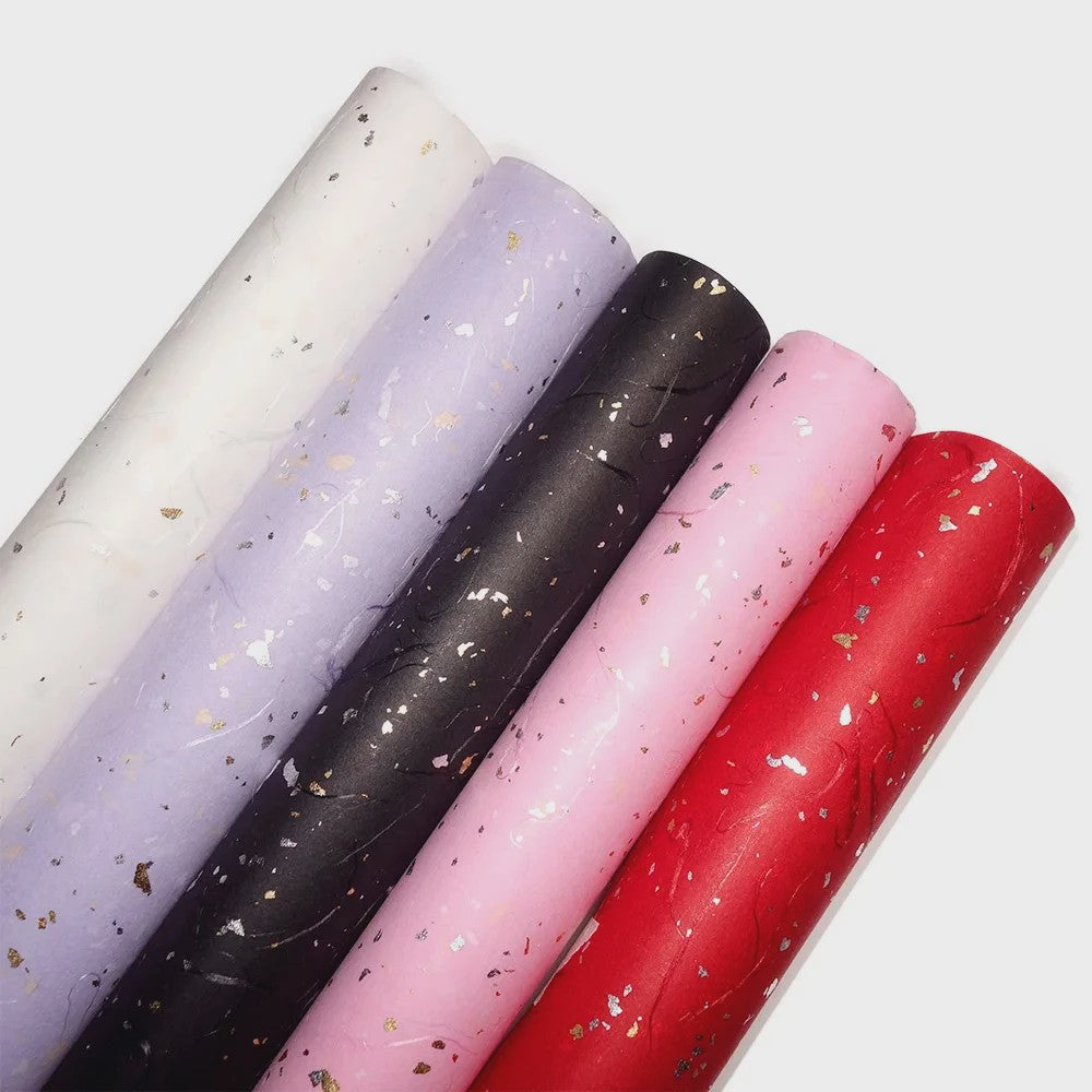 Luxe Geschenkpapier Set - 6 Kleuren met Goud & Zilver Sprinkles - Waterdicht & Ideaal voor Knutselen