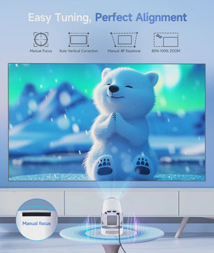 Magcubic HY300 Pro+ Draagbare Projector: 8000 Lumens, Android 14, WiFi 6, 8K Support