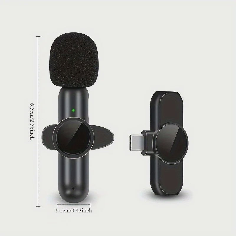 Draadloze Lavalier Microfoon met USB-C: Kristalhelder Geluid voor Streaming & Video