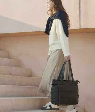 BAGSMART Grote Puffer Tote Bag - Stijlvolle en Ruime Handtas voor Werk, Studie en Shoppen
