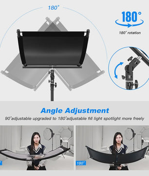 U-vormige Studio Reflector 4-in-1 (Goud/Zilver/Wit/Zwart) - 108cm/176cm