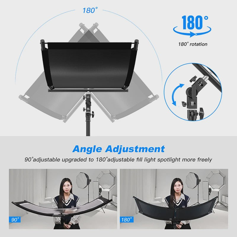U-vormige Studio Reflector 4-in-1 (Goud/Zilver/Wit/Zwart) - 108cm/176cm