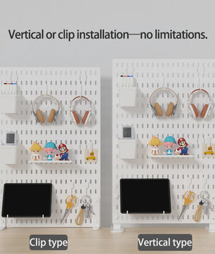 Modulaire Bureau Pegboard Organizer - Wandmontage, Staand & Clip-on