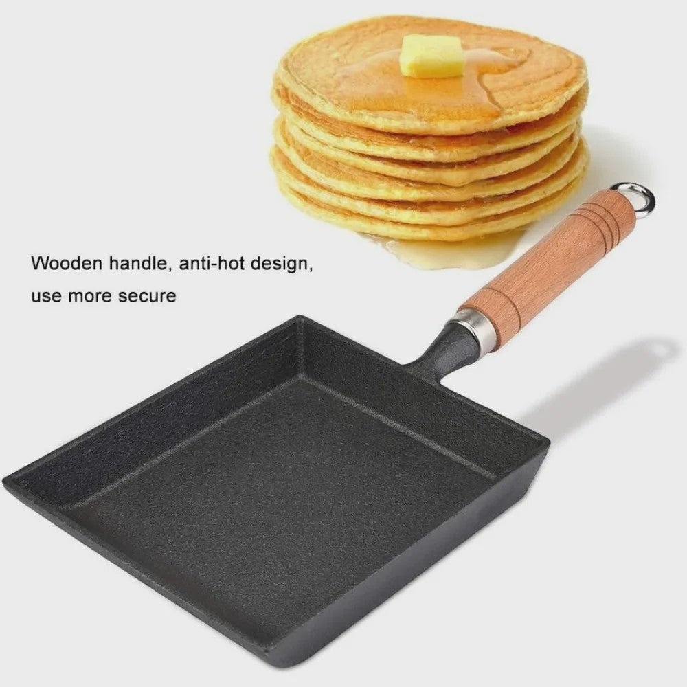 Gietijzeren Vierkante Koekenpan - Ideaal voor Tamagoyaki, Eieren & Pannenkoeken