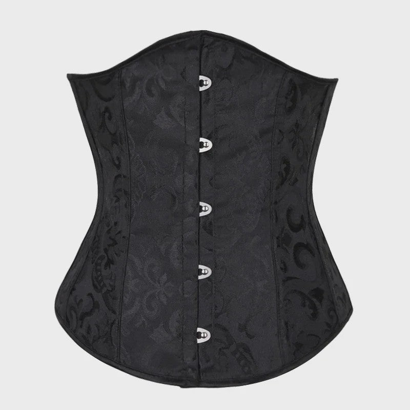 Bloemenprint Underbust Corset met Push-Up Effect - Sexy Gothic Stijl