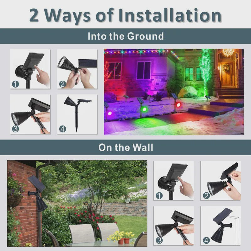 Waterdichte Solar Spotlight met 7 LED's - Tuinverlichting op Zonne-energie