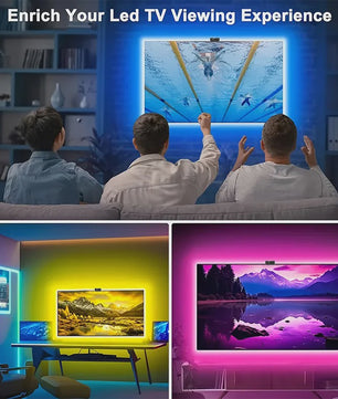 RGBIC LED TV Achtergrondverlichting met Camera & Muziek Sync - Smart Ambient Lighting voor 55-75 inch TV's
