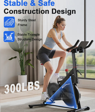 Superun Hometrainer met Magneetweerstand en Tablet Houder - Comfortabel Binnen Fietsen
