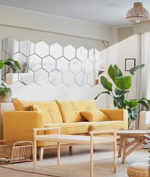 Zelfklevende Hexagon Spiegel Wandstickers - 3D Decoratie voor Elke Ruimte - DIY