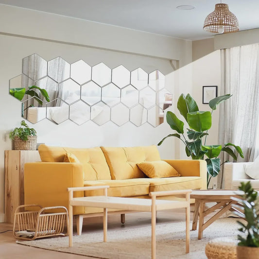 Zelfklevende Hexagon Spiegel Wandstickers - 3D Decoratie voor Elke Ruimte - DIY