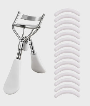 Professionele Wimperkruller RVS met 15 Siliconen Pads - Draagbaar & Ideaal voor Wimper Extensions