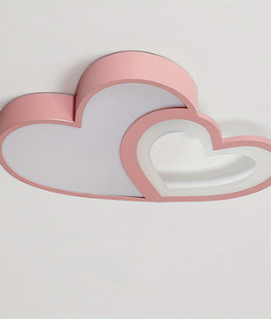 Roze Hart Plafondlamp LED - Dimbare Kinderkamerlamp met Afstandsbediening